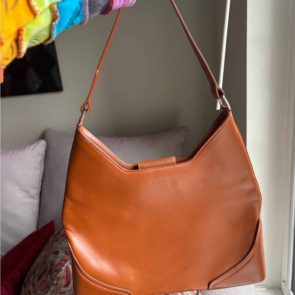 SOLD Ann Taylor Brown Leather Shoulder Bag